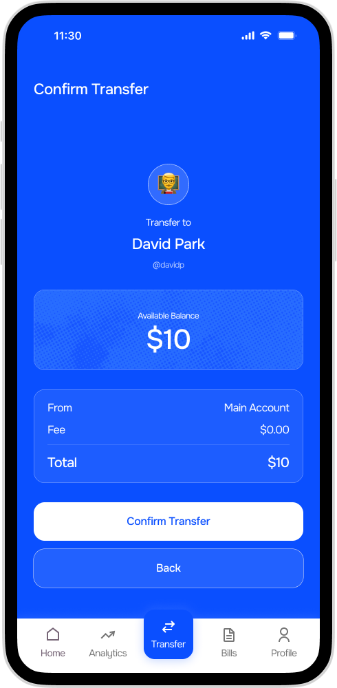 SecureBank Confirm Transfer