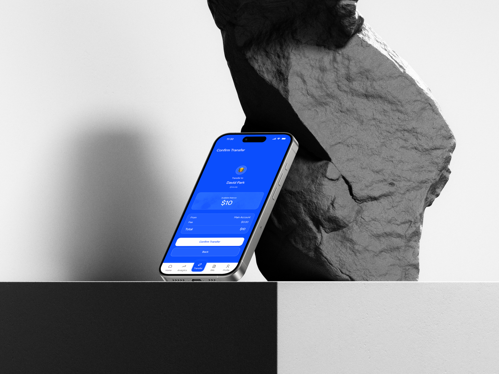 Free Rock iPhone 15 Pro Mockup Mockuuups Studio scaled