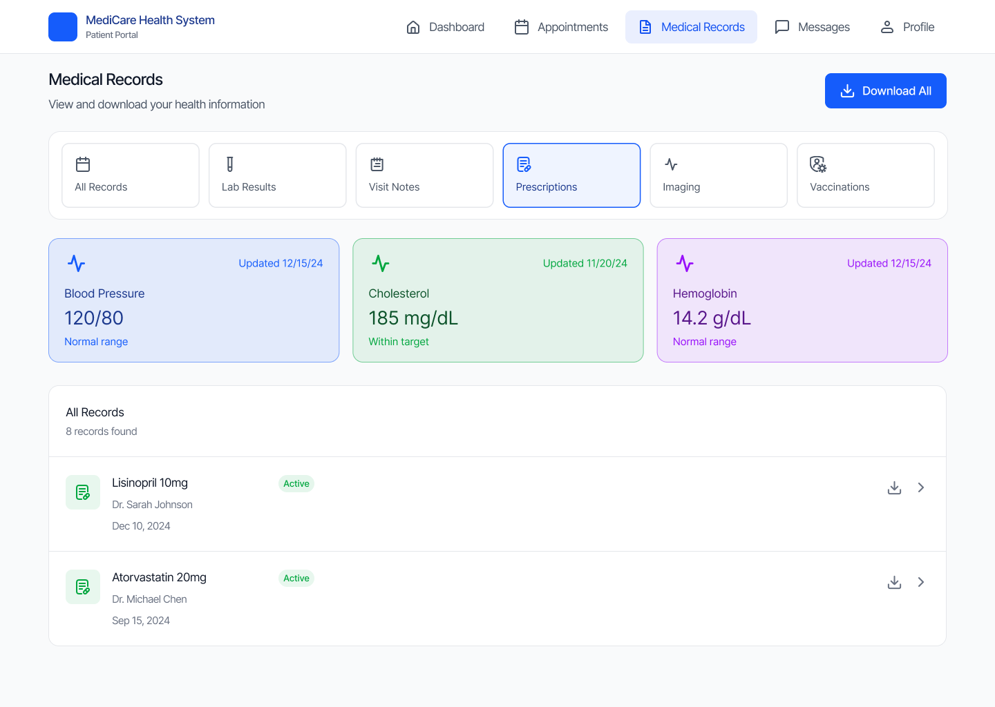 Prescriptions Medical Records