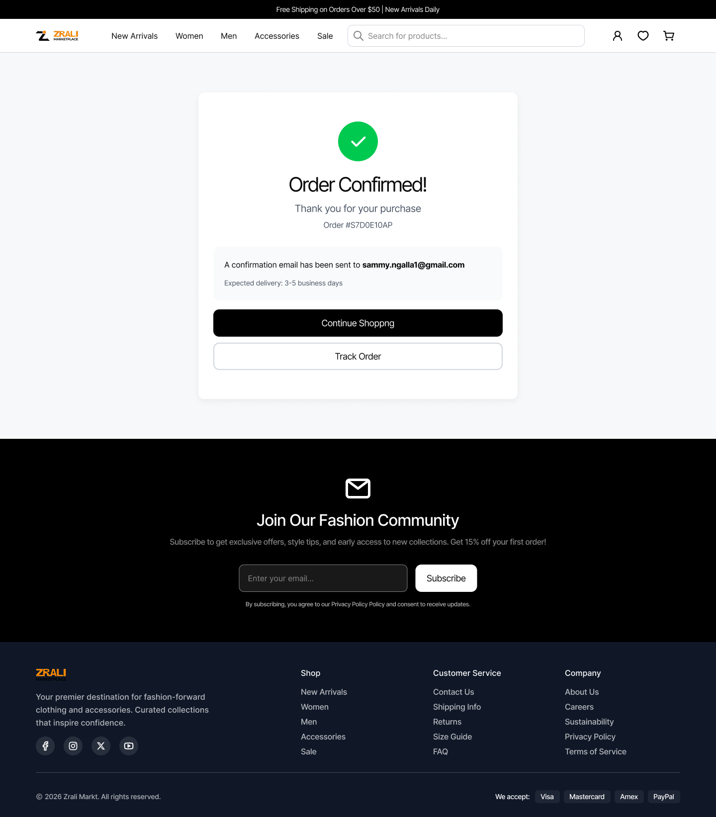 Shipping Information Zrali 8