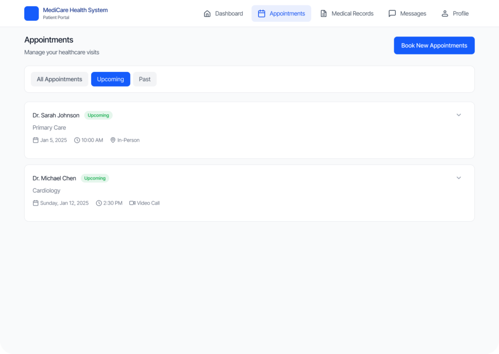Upcoming Appointments 1