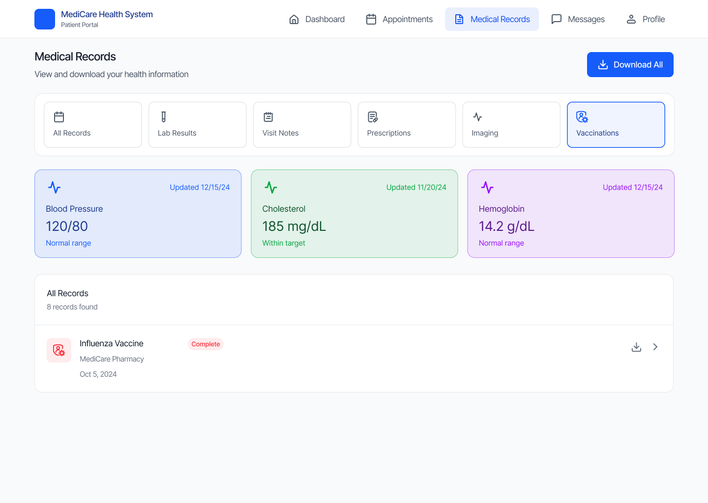 Vaccinations Medical Records